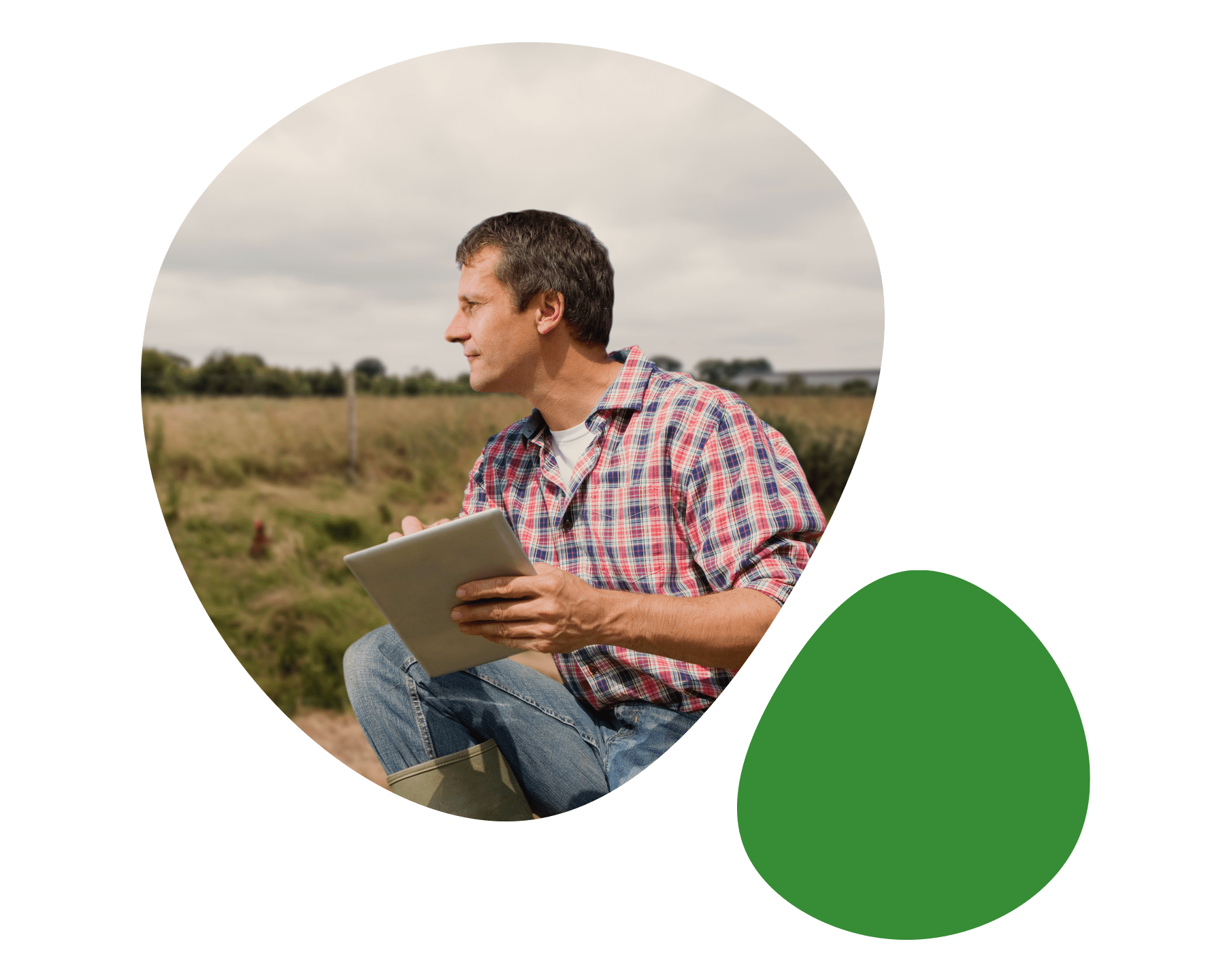 Farmer with biosecurity checklist