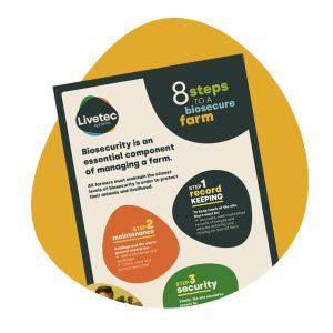 8 steps to a biosecure farm infographic cover image