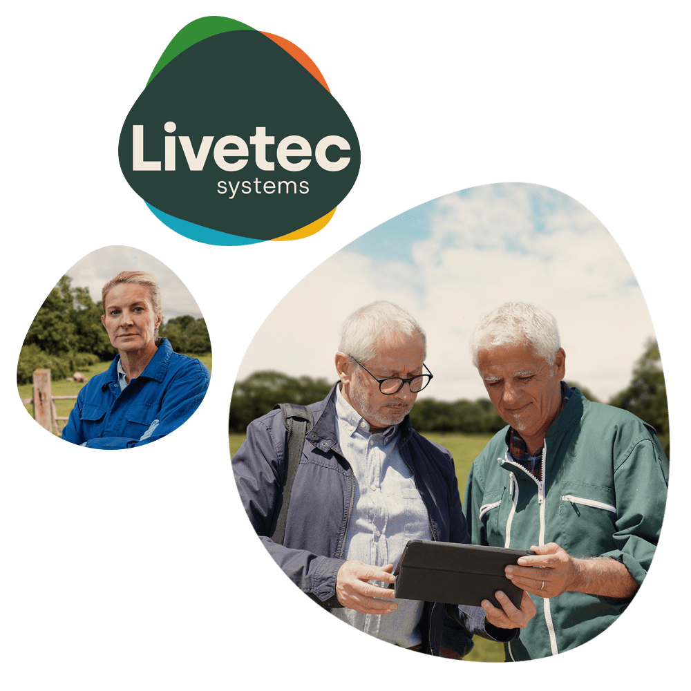 A Farmer and a Livetec expert discussing farm biosecurity