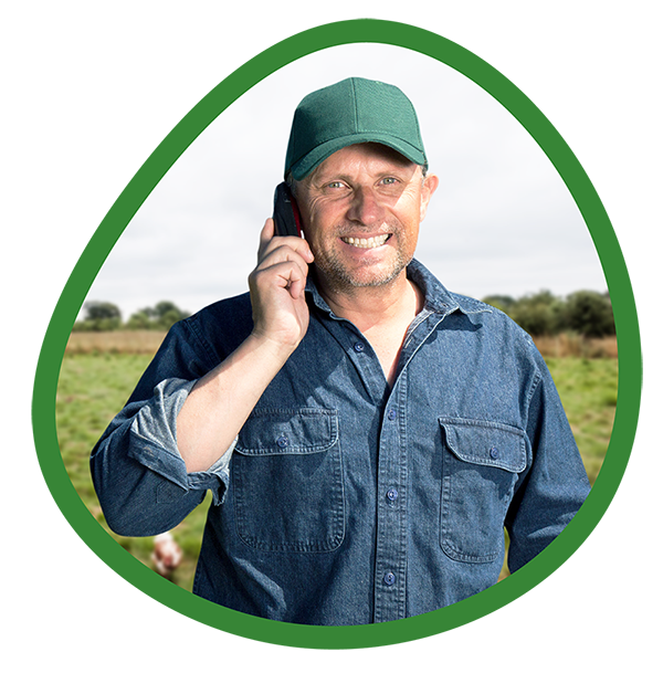 A farmer on his mobile